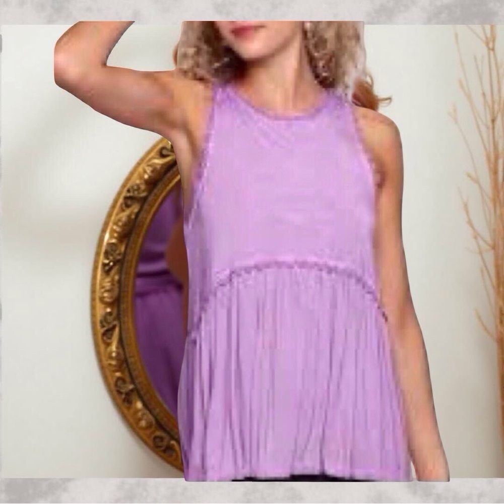 POL Lavender Lace Babydoll Tank | Coquette Dream